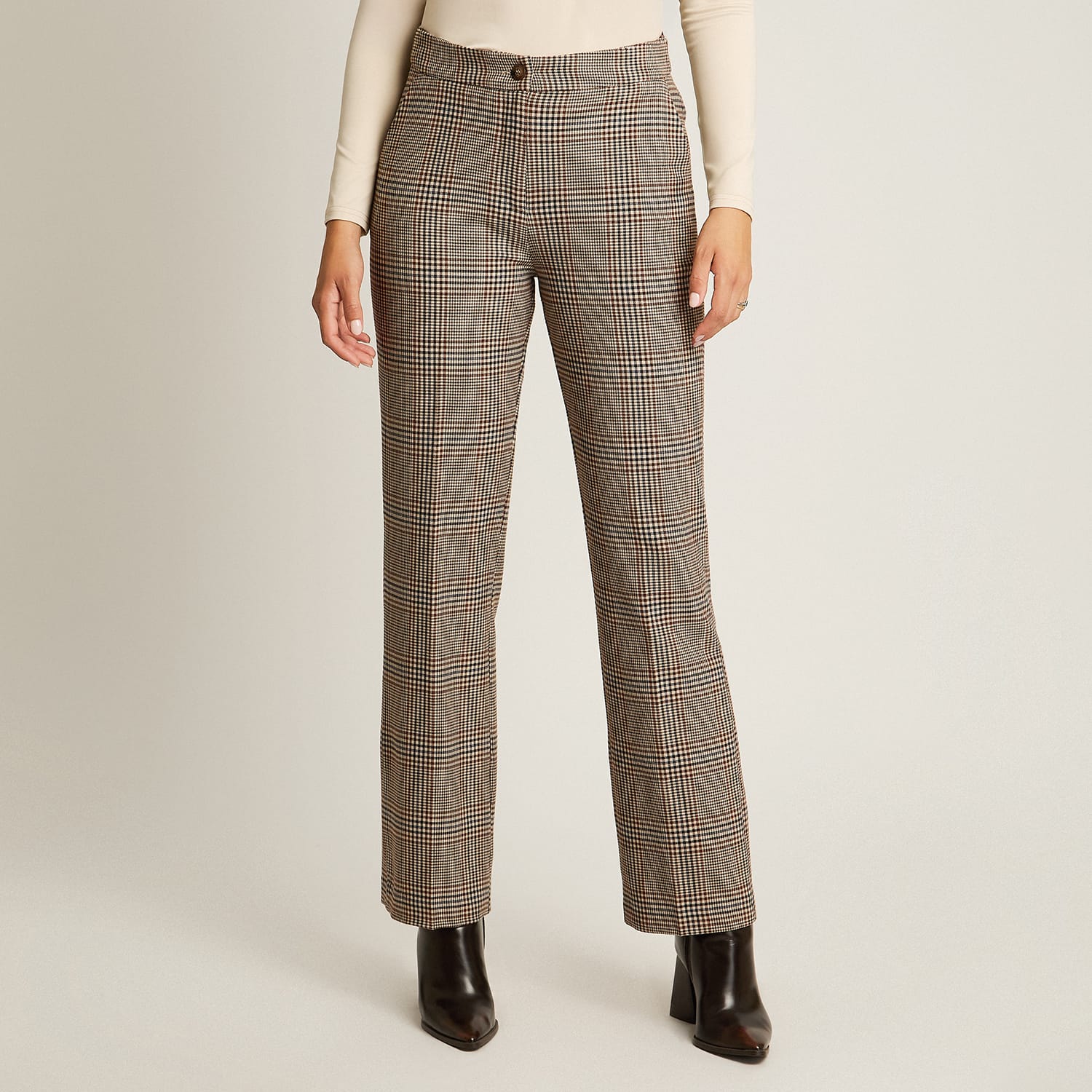 Pantalon Formal Gris Elasticidad Nula Sin Forro Calce Normal Tela Plano